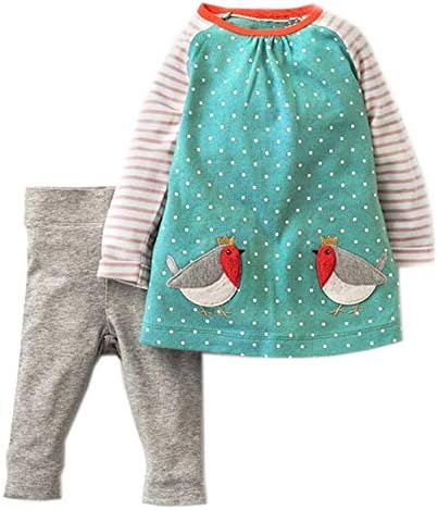 Girls Long Sleeve Clothing Set Animal Appliques Kids Back to School Outfit