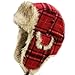 City Hunter W680 Wool Premium Solid Trapper Hats Multi Colors (Plaid Red)