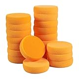 Pack of 20 Synthetic Sponges - Round Craft Sponges - Ideal for Painting, Face Painting, Crafts, Pottery, Clay, Household Use, 3.5 x 1 x 3.5 inches, Orange
