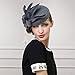 Womens Wool Felt Fascinator Cocktail Race Fancy Cheltenham Fesitval Hat A302,Gray,One Size