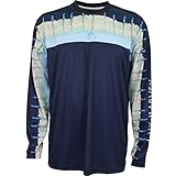 Guy Harvey Men's Del Mar Long Sleeve Performance Shirt, Navy, L