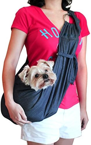Inviktus Hands-free Reversible Travel Shoulder Carry Adjustable Pet Sling Carrier (Medium, Black)