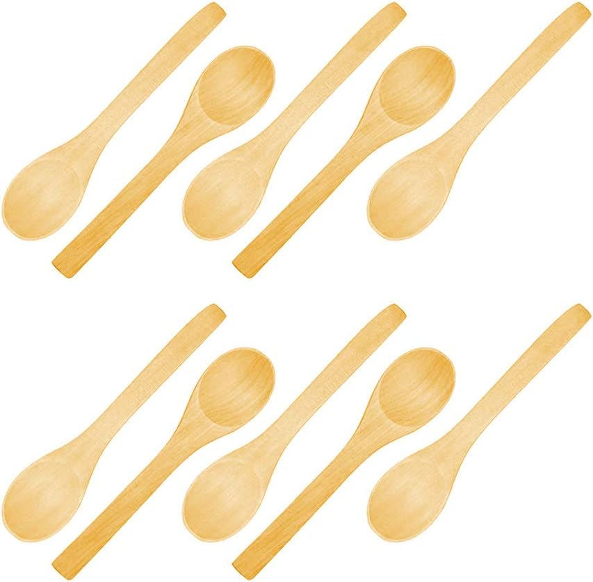 Wooden SpoonSmall Handmade Wooden Spoon, 10PCS 3.5in Small Wooden
