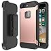 Trianium iPhone 8 Plus Case [Duranium Series] with Holster Heavy Duty Cover with Built-in Screen Protector for Apple iPhone 8 Plus Phone (2017) Belt Clip Kickstand [Full Body Protection] - Rose Gold