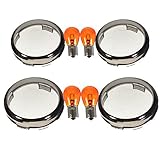 PerfecTech Motorcycle Smoked Turn Signal Lens Bullet Amber Bulb for Harley Davidson 2002-2013