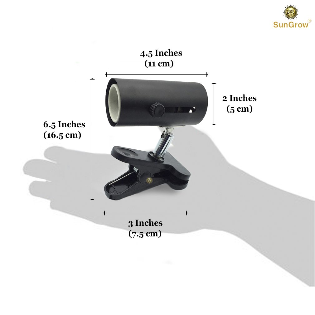 110-volt Heat Light Fixture for Reptiles -- Unique 360° Rotating Lamp Head - Securely Clamps or Hangs in your Turtle, Snake, Lizard or Amphibian Tank - Reliable & Easy to Use - Bulb not included