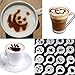 Drhob Hot 16Pcs Coffee Latte Art Stencils DIY Decorating Cake Cappuccino FoamTool CN (Color: White)