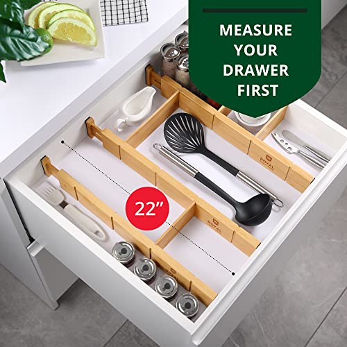 ROYAL CRAFT WOOD Adjustable Bamboo Drawer Dividers with Inserts