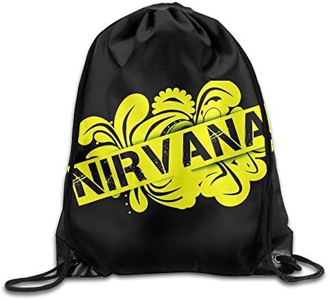 Nirvana Logo Flowers Drawstring Backpack String Bag