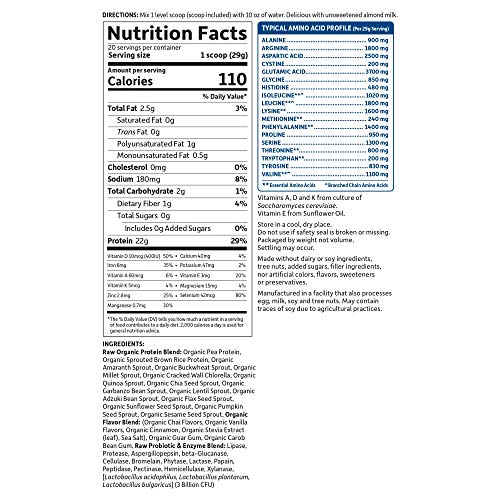 Garden of Life Raw Organic Protein Vanilla Chai - Image 6