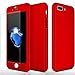 iPhone 7 Plus Case,iPhone 8 Plus Case SEEKFULL 360 Full Body Protection Ultra-Thin Hard Slim Case with [Tempered Glass Screen Protector] case for Apple iPhone 7 Plus,iPhone 8 Plus (Red)