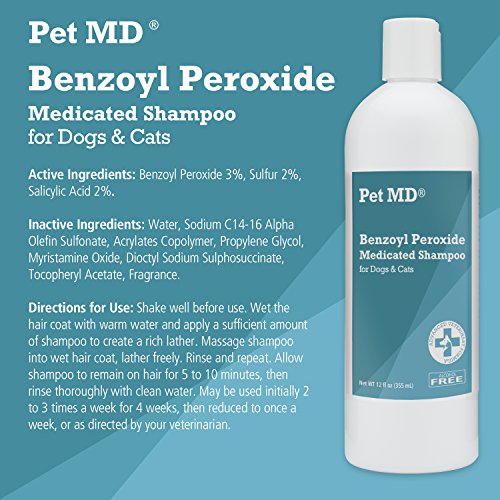 Pet MD Benzoyl Peroxide Medicated Shampoo for Dogs and Cats, Effective for Seborhhea, Dandruff, Mang - //medicalbooks.filipinodoctors.org