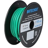 BNTECHGO 10 Gauge Silicone Wire Spool 25 ft Green Flexible 10 AWG Stranded Tinned Copper Wire