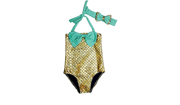 Amazon Com Mermaid Baby One Piece Swimsuit Skirt Hot Spring Bathing Suit Clothing