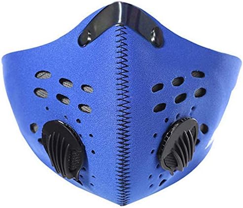 Half Face Mask Outdoor Windproof Safety Breathing Mask Cycling Respirator Activated Carbon Anti Cold Sports Mask for Sport Outdoor Activities Blue