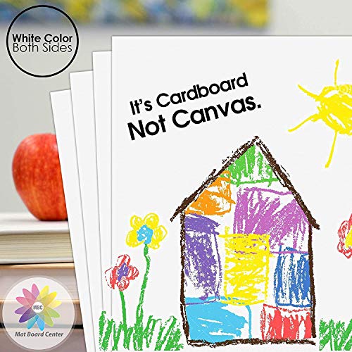 Mat Board Center, Pack of 25, 11x14 White Backing Boards 4ply