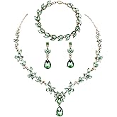 kanivele Rhinestone Crystal Flower jewelry sets for Women Elegant Bracelets Pendants Necklace Earrings Set Female Bridal Wedding Party Birthday Women Jewelry Sets