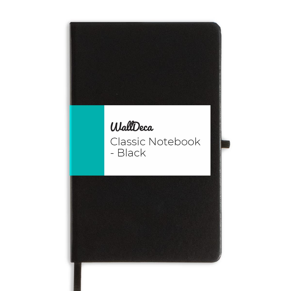 WallDeca Classic Lined Notebook Journal | Hard Cover, 240 Pages, Ruled 8.25" x 5" (21 x 13 cm), Ivory 80 GSM Paper | School, Business, College, Notes, Journaling (Black) — image 1