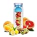 LA Organics Fruit Infuser Water Bottle 24 oz BPA Free Tritan Leak Proof Sport Water Bottle - Free Fruit Infusion Recipe Ebook Gift Included (Blue)