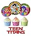Crafting Mania LLC. 12 TEEN TITANS Birthday Inspired Party Picks, Cupcake Picks, Cupcake Toppers #1