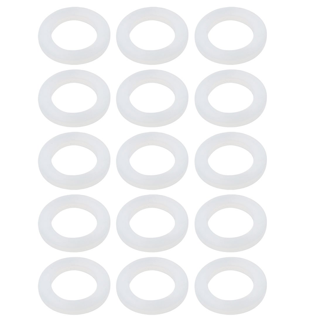 Sourcingmap Silicone Flat Washers 31mm OD 21mm ID 3mm Thickness Sealing Gasket for Faucet Pipe Water Hose, White, Pack of 15