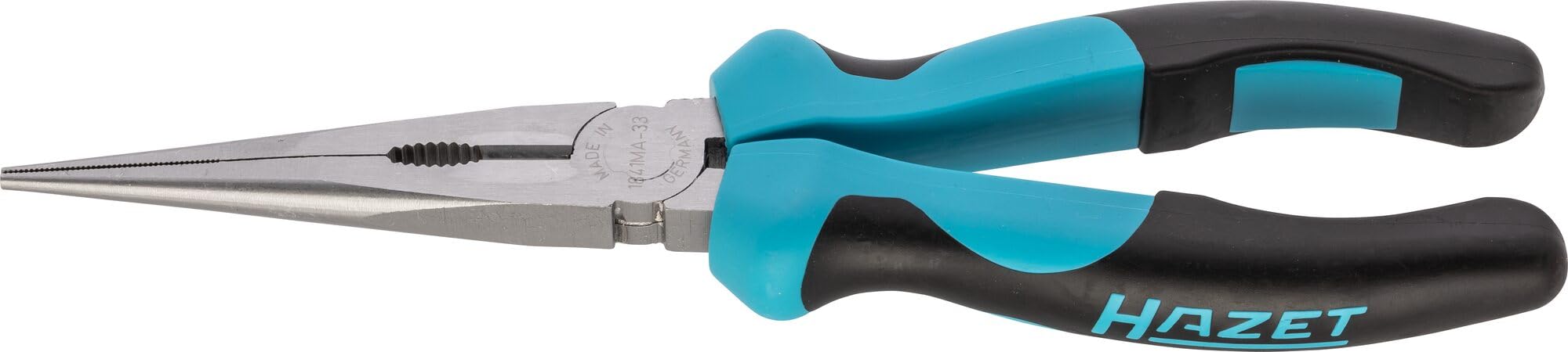HAZET Pinze a becchi tondi 1841MA-33, Design curvo (45°), taglienti temprati a induzione, per tagliare e trattenere con precisione i materiali, anche in punti difficili da raggiungere