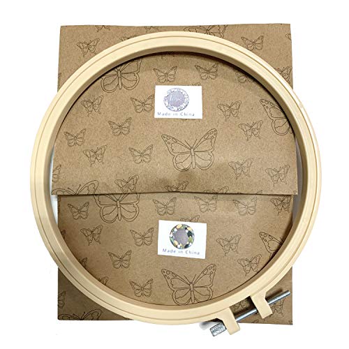 2 Pack Embroidery Kit with Pattern, DOITEM Full Range of Stamped Embroidery Kit Including Embroidery Cloth with Pattern, Embroidery Hoop, Color Threads and Tools Kit - Thumbnail 6