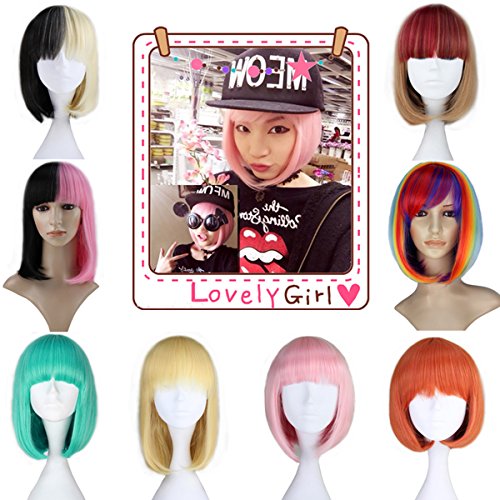 Miss U Hair Girl's Short Straight Harajuku Style Women Bobo Hair Anime Cosplay Party Wig