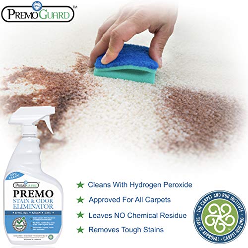 Stain & Odor Remover - Professional Enzyme Spray - Removes Soiling from Dogs/Cats/Pets - Safely Cleans Carpet/Flooring/Upholstery - Effective On Wine/Blood/Vomit/Urine - Natural Eco Friendly - 32oz