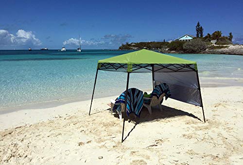 Quik Shade Go Hybrid 6' x 6' Sun Protection Pop-Up Compact and Lightweight 7' x 7' Base Slant Leg Backpack Canopy