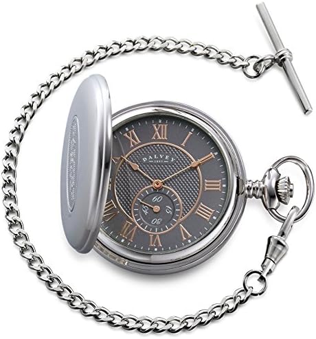 Dalvey Full Hunter Pocket Watch in Grey and Rose Gold