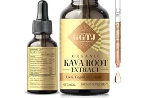 GGTJ Kava Kava Root Extract Supplement, Kava Drops, High Concentration Kava Extract for Relaxation and Immune Support, Vegan Non GMO