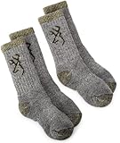 Browning Hosiery Unisex Child Kids Merino Wool Blend Sock, 2 Pair Pack (Olive, Small)