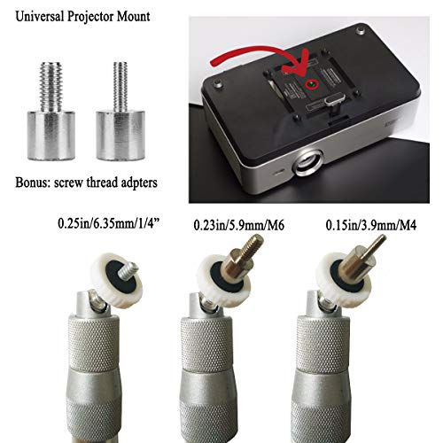 Projector Ceiling Mount Universal Thread Height Extendable 14-23.7 in / 37-60 cm 360Â° Adjustable Video Projector Wall Mount Bracket Silver for Projector CCTV DVR Cameras