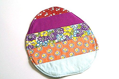 Colorful Floral Easter Egg Mini Quilt in Colorful Striped Patchwork