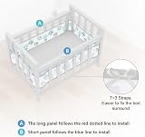 Aolso Cot Bumper 2PCS Breathable Mesh Crib Rail Cover Moon view 3