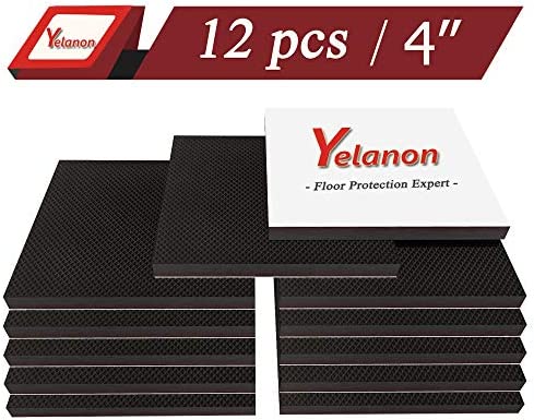 Yelanon Furniture Pads 12pcs 4 Non Slip Furniture Pads Chair Leg Floor Protectors Large Size Rubber Feet Furniture Grippers Black To Protect Your