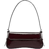 SweatyRocks Women's Leather Shoulder Bag Trendy Top Handle Handbags Y2K Flap Underarm Purse