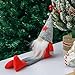 XmasExp 2ct Handmade Swedish Tomte Christmas Gnome Ornaments Set,Elf Santa Scandinavian Plush Sitting Long Hat Doll Home Decor Collectible Nisse Dolls Table Ornament