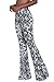 Womens Sexy Digital Printed Casaul Wear Mid Waist Long-legged Flares Pants L Black