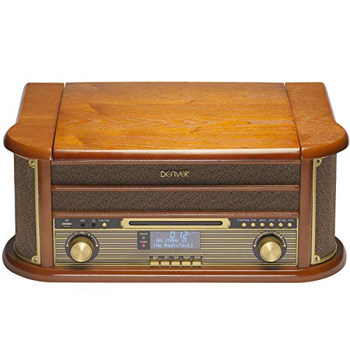 Denver MRD51 DAB Retro Record Player Turntable Music Centre With CD