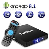Android 8.1 Box, Leelbox Q4 S 4GB+32GB Quad Core Smart TV Box Support BT 4.1/2.4GHz WiFi/3D/4K/H.265