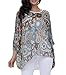 Qunsia Myosotis510 Women's Chiffon Caftan Poncho Tunic Top Cover up Batwing Blouse (Z-4277)