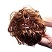 Bella Hair 100% Human Hair Scrunchies for Women Messy Bun Hair Piece Wavy/Curly Up-Do Ponytail Extension (#30 Medium Auburn/Red Brown)