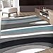Abstract Contemporary Modern Blue Area Rug 7' 10