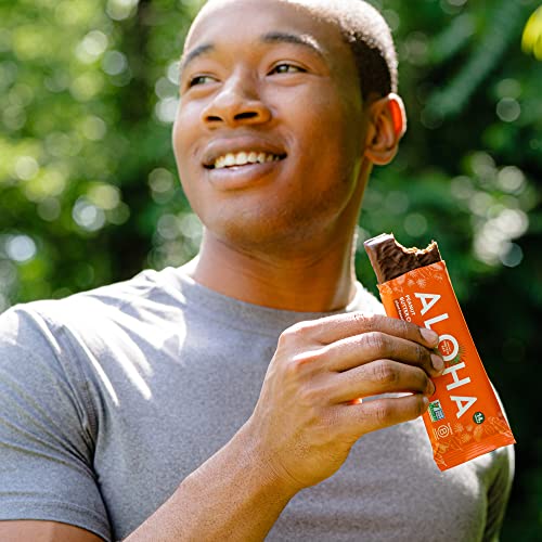 ALOHA Organic Plant Based Protein Bars Peanut Butter Cup Bar 12 Bars, Vegan, Low Sugar