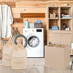 Simple Houseware Double Laundry Hamper with Lid and