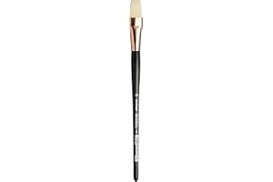 DA VINCI BRUSHES da Vinci Hog Bristle Series 7007 Plein Air Oil Painting Brush, Flat Short with Black Lacquered Handle and Copper Ferrule, Size 20 (7007-20)