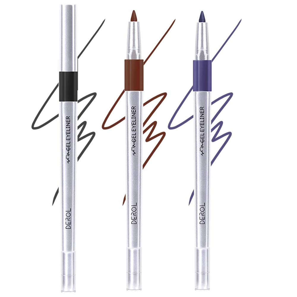 "3 Pcs Eyeliner Professional Eyeliner Pencil Set Waterproof Automatic Eyeliner Pen Eye Liner Makeup Tool for Women Ladies and Girls(3 Colors) "