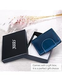 S-ZONE - Monedero pequeño de piel auténtica para mujer, con ranura para fotos